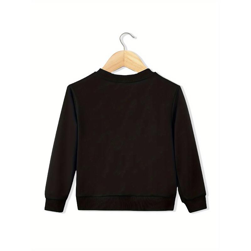 European Sizes Autumn/Winter Kids' Casual Crew Neck Sweatshirt, Fashionable, Comfortable, and Warm, with Fun and Print