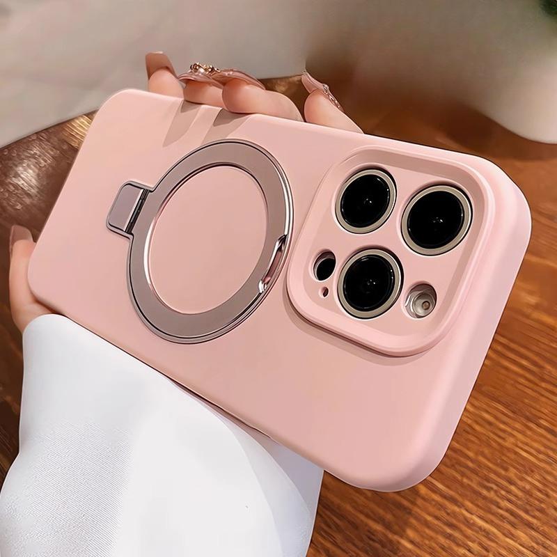 New Liquid Silicone Suitable for Apple IPhone 16 Promax Mobile Phone Case 16 Magnetic Belt Bracket Lens Full Package