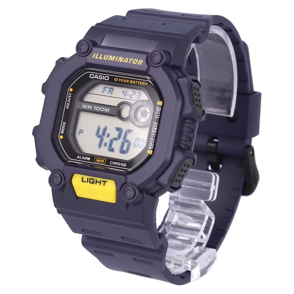 Casio Standard Cheap Casio W-737H-2A Men s Digital Watch Waterproof Rubber Navy Yellow