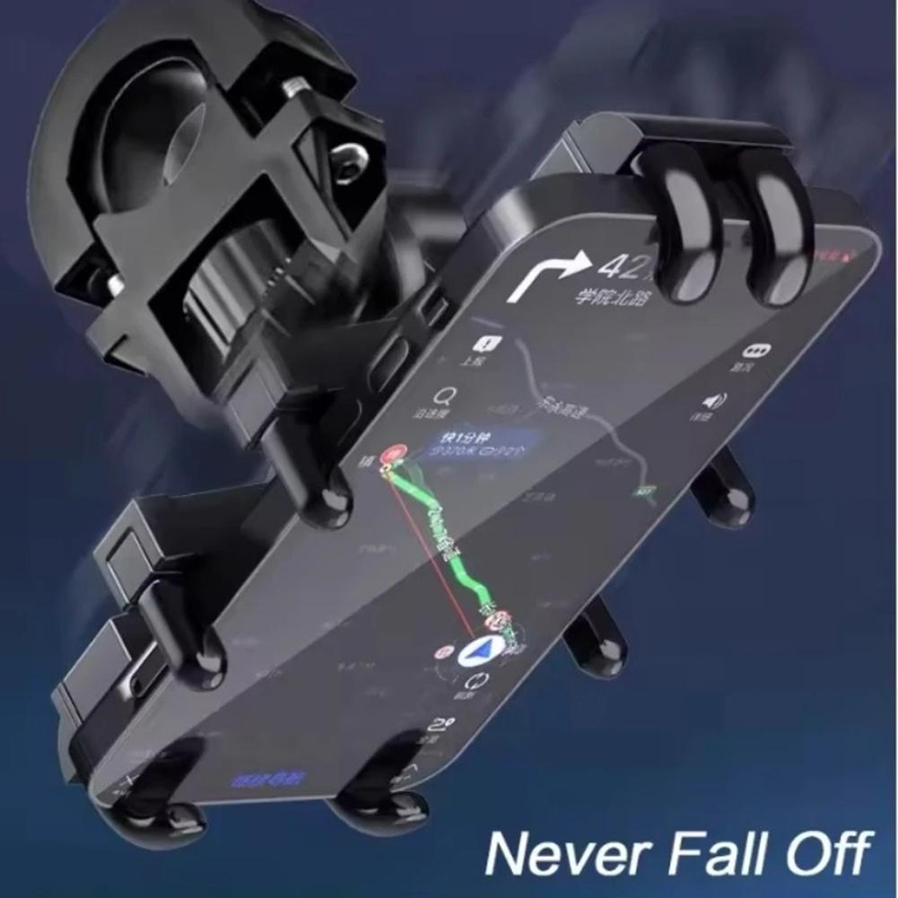 For Smartphones 360 Degree Rotation Motorcycle Phone Holder 360 Degree Rotating Phone Bracket Sturdy Aluminum Alloy
