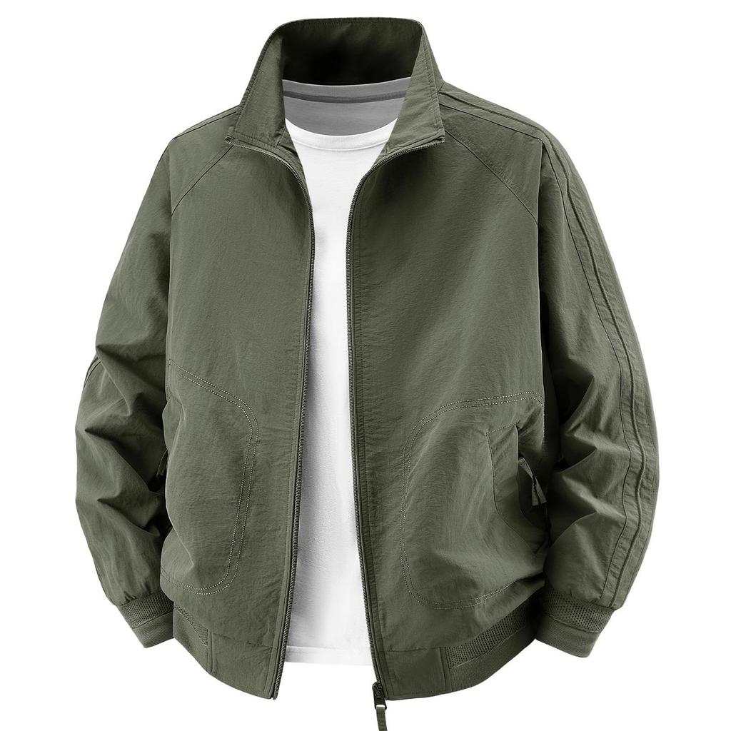 Men's Cross-Border Business Casual Windproof Stand-Up Collar Loose Jacket for Spring and Autumn
