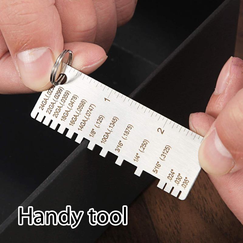 [Stainless Steel Wire Gauge Tool] Stainless Steel Welding Thickness Gauge- Wire Gauge Measurement Tool, Standard Dual-Sided Round Wire Cable