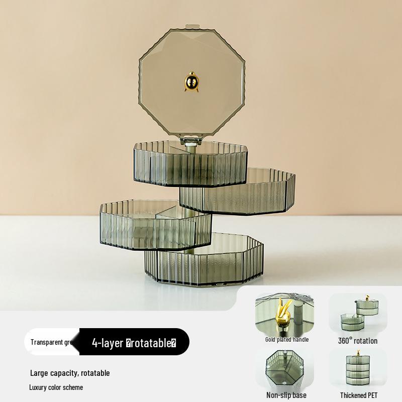 

Роскошная вращающаяся многоярусная шкатулка для украшений для ожерелий, серег и золотых изделий - Элегантный дизайн, большая вместимость