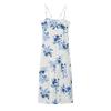 Damen Sommer Französischer Urlaub rückenfreies Trägerkleid mit Aufdruck Midi-Kleid