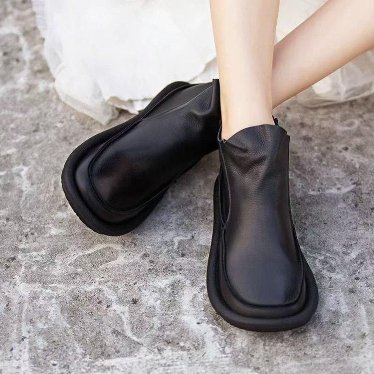 Popular Thick-soled Martin Boots Women's 2025 New Autumn and Winter British Short Boots Fashionable Retro Rear Zipper Chelsea Women's Boots