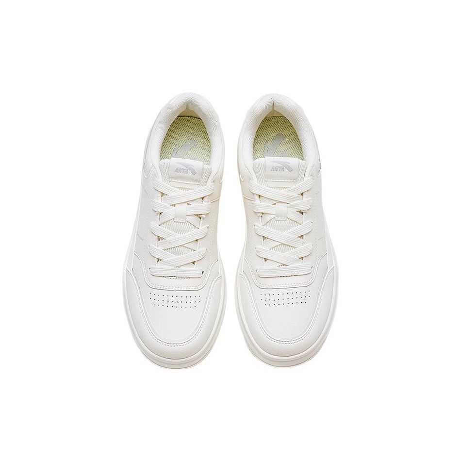 Anta Trendy Skate Shoes Non-Slip Shock Absorbing Wear-Resistant Low-Top Women Sneakers White 922338065-1