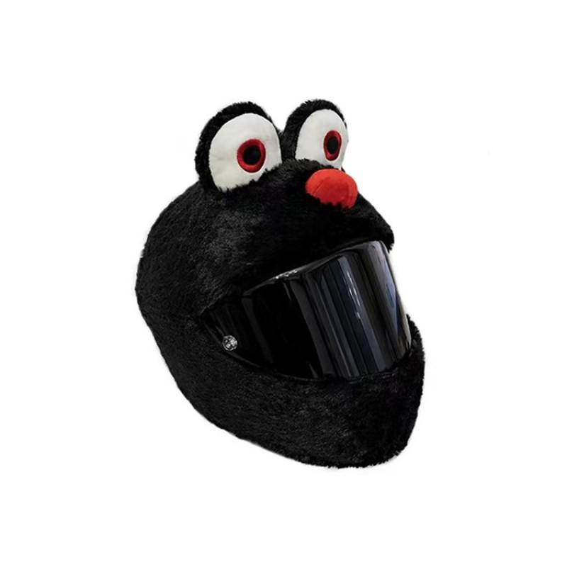 Fleece Motorcycle Balaclava Hood Men Women Windproof Warm Face Cover With Cartoon Animal Design