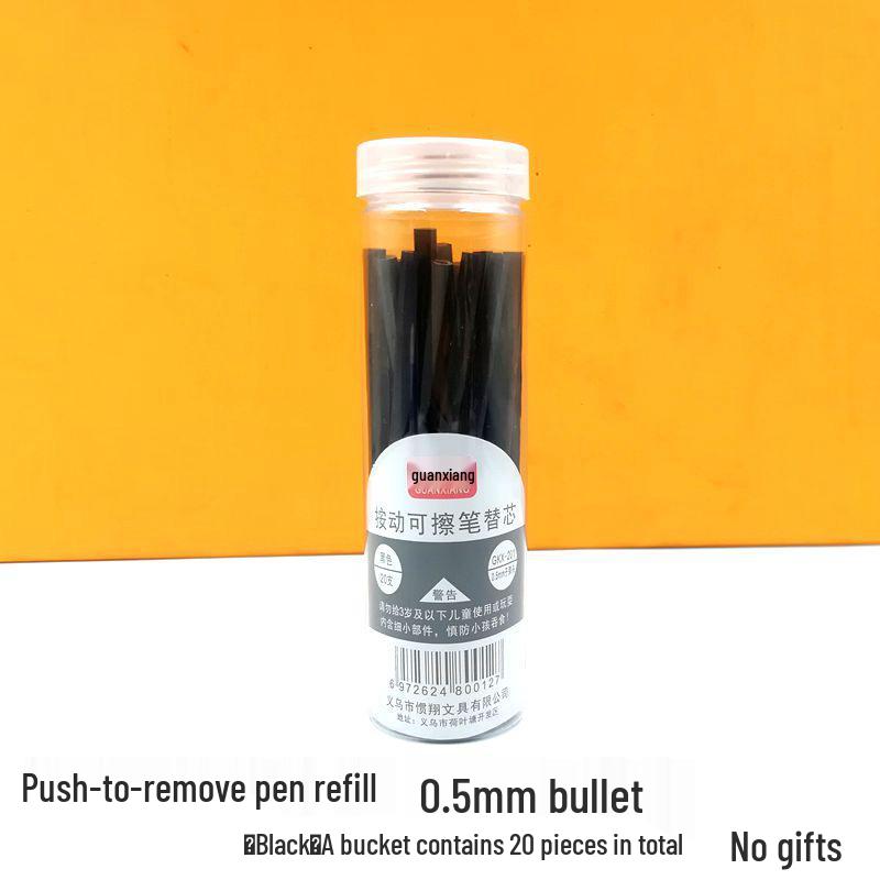 Press To Advance Friction Erasable Gel Pen Refill, 0.5mm Bullet Tip, Crystal Blue Black