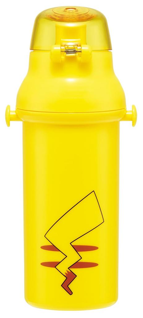 Skater Direct Drinking Water Dishwasher Made in Pokemon Pikachu Face 25 for Boys and Children's Bottle, Plastic, 480ml, One-Push Opening, Safe, Japan,