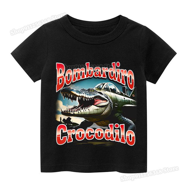 

Italian Brainrot Cotton T-shirt Kids Clothes Boys Girls Funny Tops Tung Tung Sahur Ballerina Cappuccino Print Tees Streetwear 150