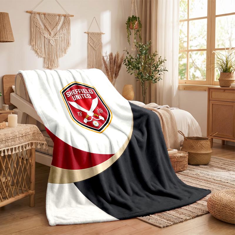 Sheffield United Football Print Flannel Blanket Soft Warm Sofa Bed Throw Blanket For Home Office Bedroom