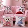 BBoykisser Cat Cute Cushion Cover Plush Fabric Soft DoubleSided Printed Sofa Warm Winter Home Gift Pillow Cover