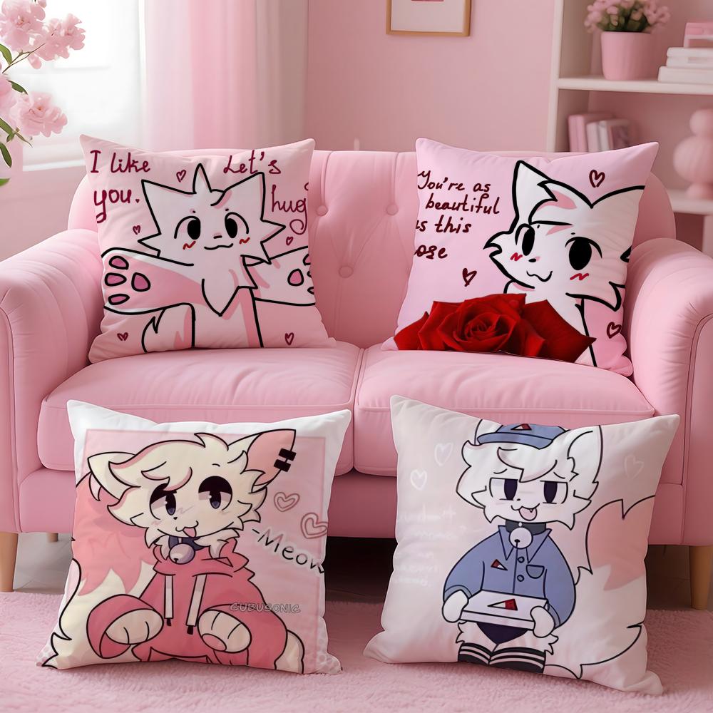 BBoykisser Cat Cute Cushion Cover Plush Fabric Soft DoubleSided Printed Sofa Warm Winter Home Gift Pillow Cover