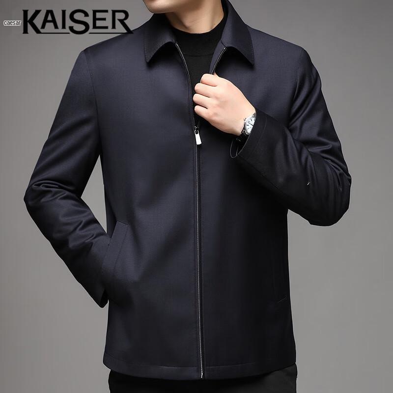 Caesar Men's Winter Double-Faced Wool Blend Business Overcoat