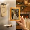 Decorative Magnets for Metal Surfaces Small Fridge Picture Frame, Funny Ghost Pattern Magnetic Vintage Photos Mini Gold Frame Refrigerator Kitchen
