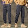 ROMON Men's Loose Fit Thickened Casual Cargo Pants