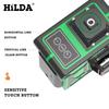 3D 12-Line High-Precision Green Laser Level with Infrared, Wall-Mountable