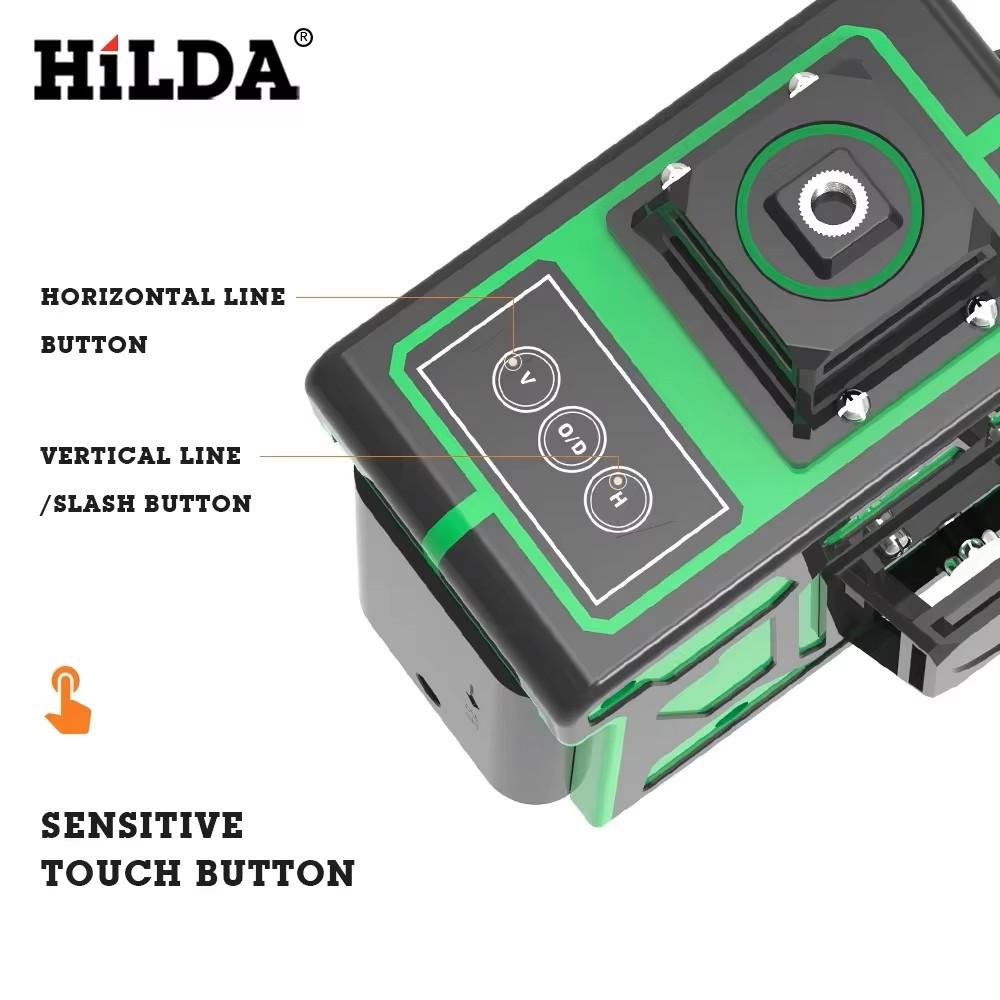 3D 12-Line High-Precision Green Laser Level with Infrared, Wall-Mountable