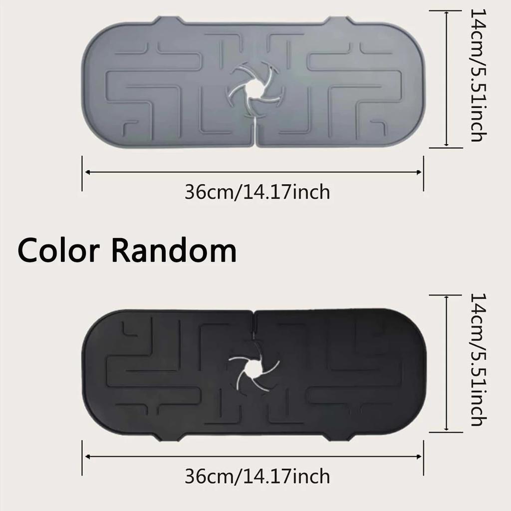 1pc-Silica gel faucet splash-proof silica gel pad drain mat faucet filter mat kitchen bathroom sink mat