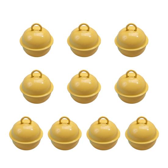 

10 шт., набор рождественских колокольчиков, красочные подвески в виде колокольчиков, металлический ремесленный кулон, ювелирные изделия ручной работы, брелок для ключей, аксессуары для самостоятельного изготовления, вечерние, фестиваль жёлтый