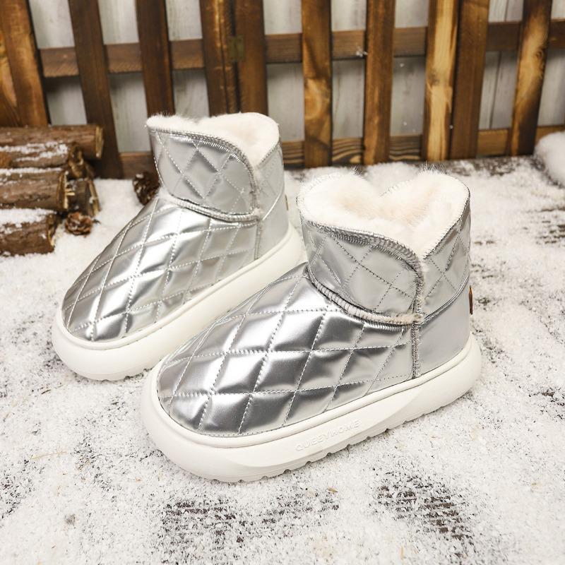New Autumn and Winter Thick-soled Snow Boots Women's Fur Integrated Muffin Thickened and Velvet Warm Bread Cotton Shoes