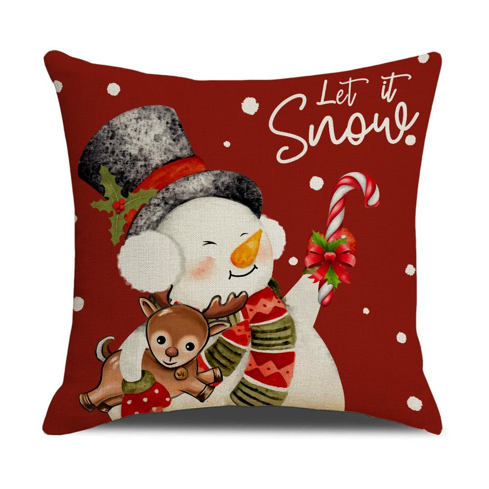 Cartoon Santa Claus Pillow Case Snowman New Year Holiday Cushion Sofa Pillow Case Premium Durable Quality Useful