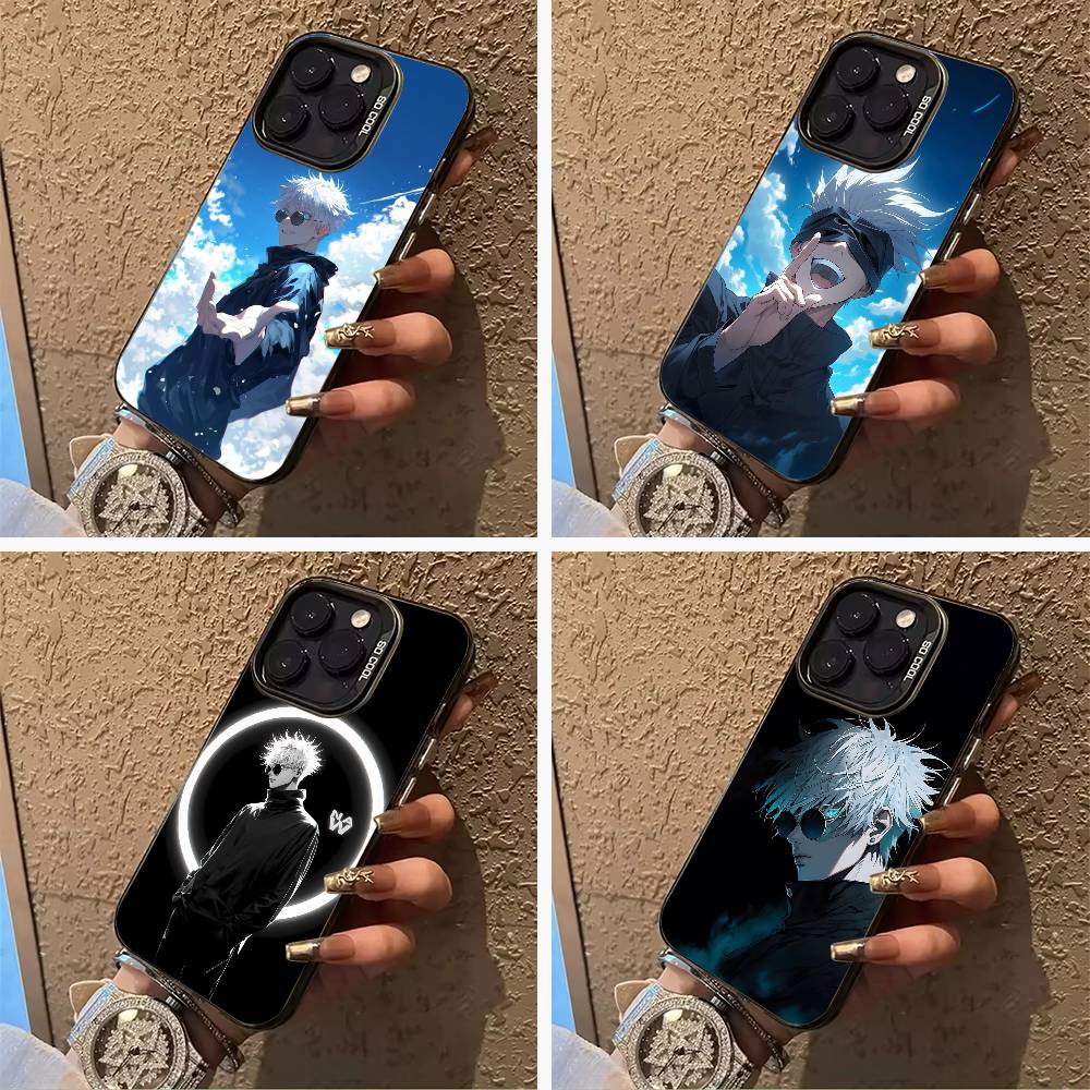 Favorite Anime Characters-S-Satoru G-Gojo For iPhone 17 16 15 14 13 12 11 Pro Max XS 17 Air Silicone Colored Silver Bumper Cover