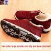 Winter Non-slip Warm Shoes for Men and Women - Thick, Velvet-lined, Waterproof, Cold-proof Cotton Shoes for Middle-aged and Elderly.