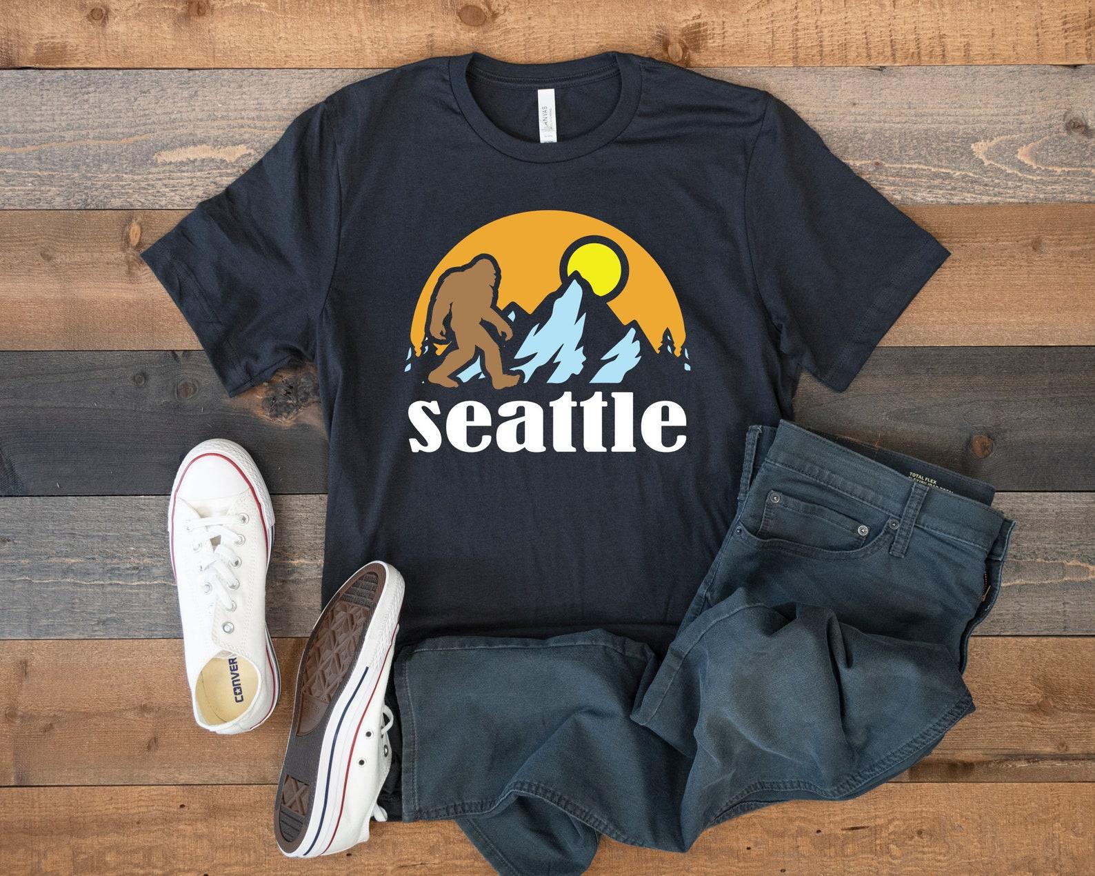 Seattle Bigfoot T-Shirt, Sasquatch Seattle, Tank Top, T-shirt, T-shirt,T-shirt, Kids Tee Apparel Gift M