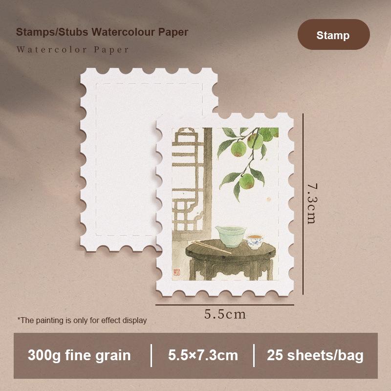 POTENTATE Stamp Ticket Stub Watercolor Painting Paper 300g Portable Travel Sketch Paper Water Color Drawing Paper Art Supplies