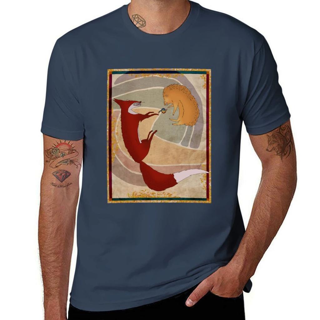 Fox And Hedgehog Playfighting Or Serious Tshirt Quick Dry Training Short Sleeve Tee Tshirt