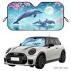Cherry Blossom Dolphin Moonlight Sun Visor Reusable Aluminum Foil Car Windshield Sun Visor UV Heat Insulation Cover Shade