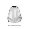 Unisex Oversized Retro Stripe Long Sleeve Crewneck Tee Cotton Blend Fall Winter Casual Wear