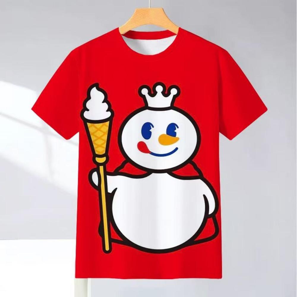 2026 New Snow King Mixue Ice City Men s Summer Short-sleeved T-shirt 3D Printing Fashion Tops T-shirt Funny Men s Clothing M