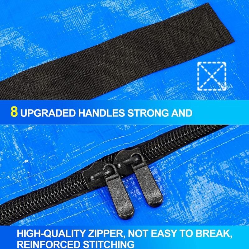 Mattress Cover Bag with Multiple Carry Handles for Moving, Transport, and Temporary Storage with Bag Closure Design