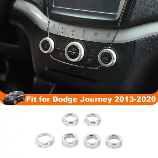 Dash Control Switch Knob Air Vent Trim Ring Bezel for Dodge Journey 13-20 Silver