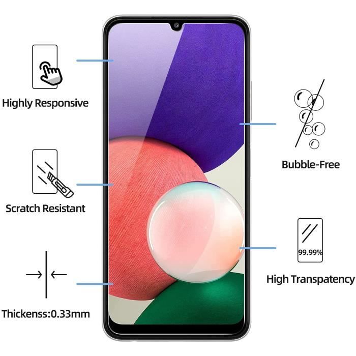 Protection d'écran - Advansia - Verre trempé - Samsung Galaxy A22 4G - Résistant aux rayures - 9H