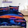 Mushroom Pattern Bedding Quilt Set Quilt Cover Pillowcase Home Decoration Birthday Gift (1 * duvet cover + 2 * pillowcase, without core)