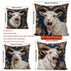 Vintage Floral Goat Print Throw Pillow Covers Pattern Cushion Cover Suitable for Sofa Bedroom Car Pillow Cover