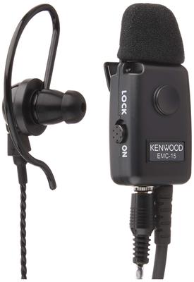 Kenwood Microphone with Earphone and Sensitivity Adjustment EMC-15 Clip-on