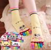 1Pair / 5Pair Cartoon Cute Kawaii Smile Women Toe Socks Casual 3D Art Tube Novelty Color Random!!