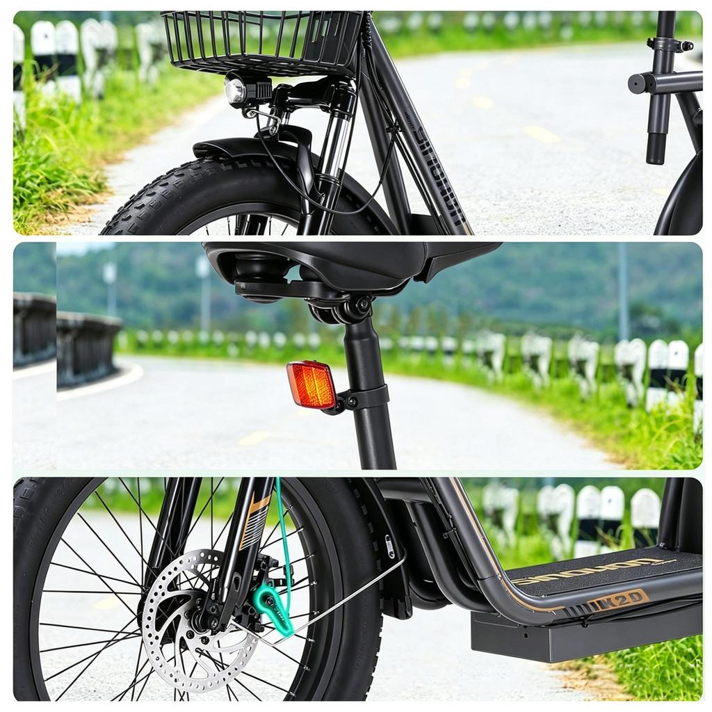 SINOHON K20 Foldable E-Bike, 500W Motor, 17AH Battery, 20" Fat Tires, 25 km/h Top Speed, 60-70 km Range