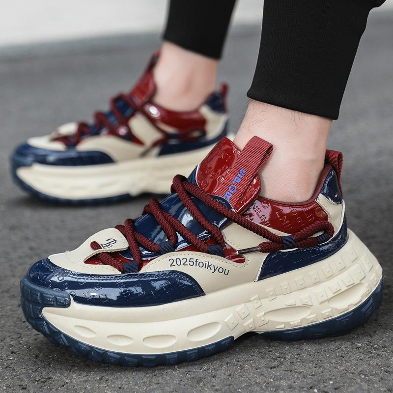 Platform Men's Shoes Four Seasons New Tire Sole Running Sports Shoes Youth Trendy Brand Versatile Dad Trendy Shoes Increase In Height
