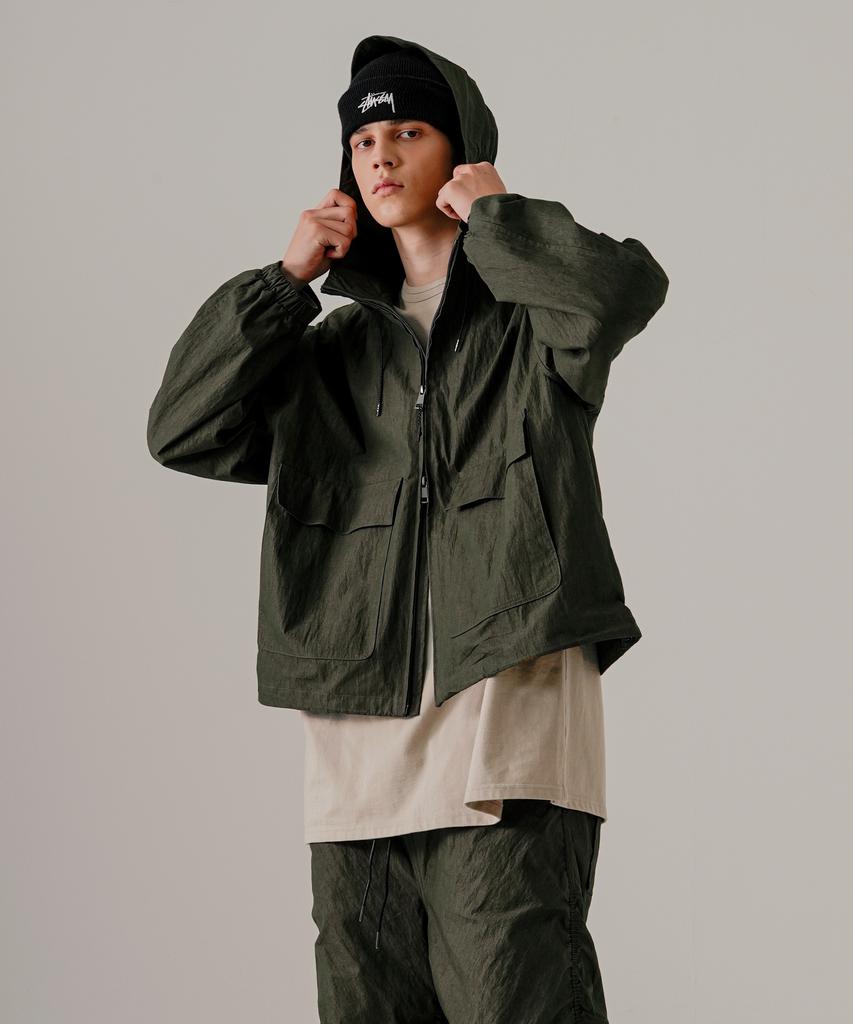 Ezkaton Pigment Parachute Jacket Khaki Shot6728