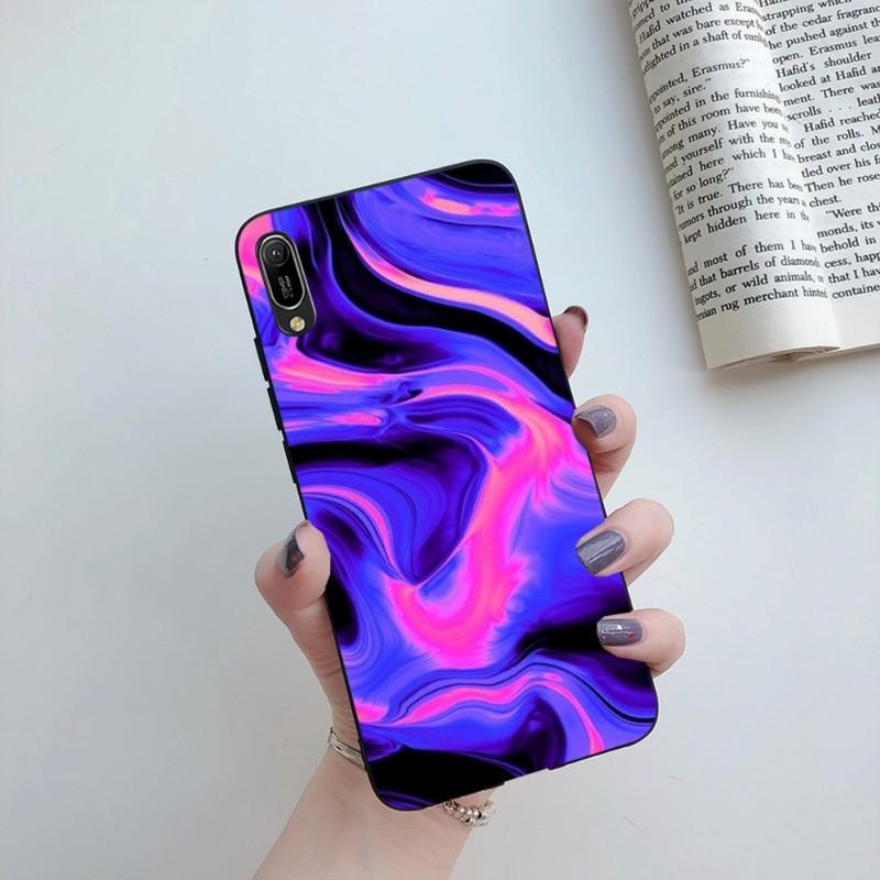 Holographic Colorful Pattern Phone Case For Huawei Mate 40 30 20 10 Pro Lite Nova 9 8 5T Y7p Y7 Soft Black Phone Cover