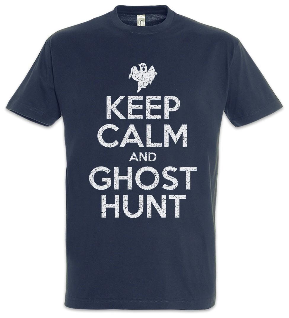 

Keep Calm And Ghost Hunt Mens T-Shirt Mens Womens Tees Top Spectre Fun Ghost Ghost Ghost XL