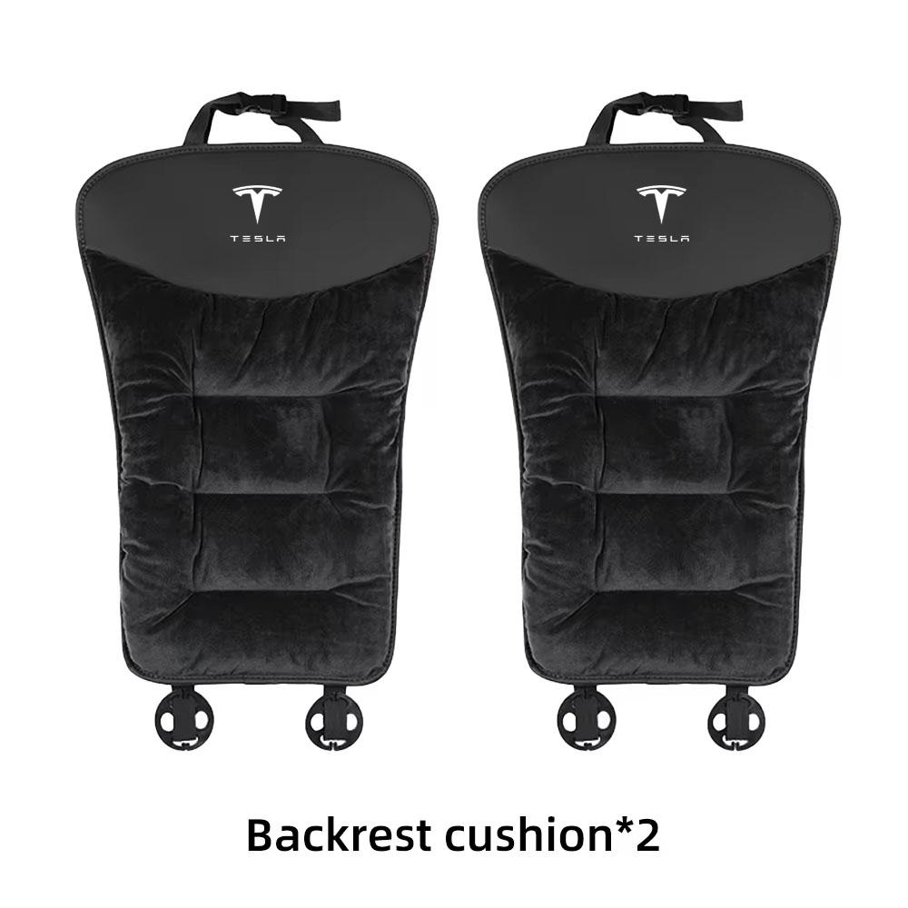 AMM1 Flannel Car Seat Cushion Cover For Tesla Model 3 S X Y Juniper Cybertruck Universal Winter Plush Seat Cushions Car Accessories