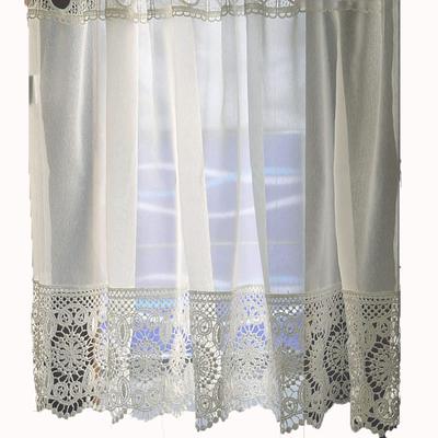 Diese wunderschönen Spitzencafé-Gardinen sind perfekt für schmale fügen sich nahtlos in jede Perfekt für kurze Fenster. [Ca.. 100x45cm] Off-white Zimmer.
