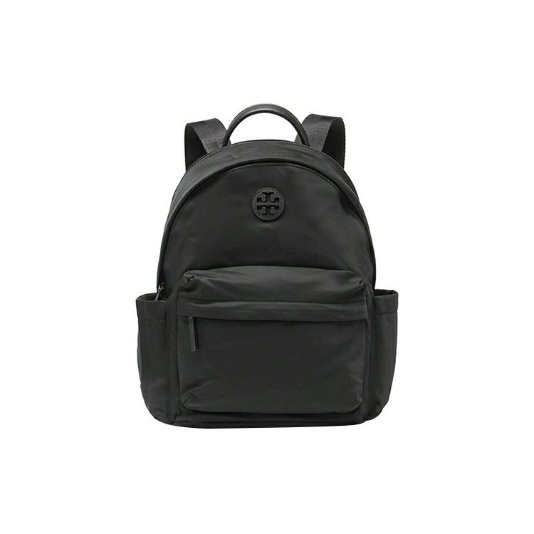 

Tory Burch Classic Double T Logo Solid Color Zipper Backpack Women backpack Black 88368-001 Basic Set (Bag+Dust Bag)