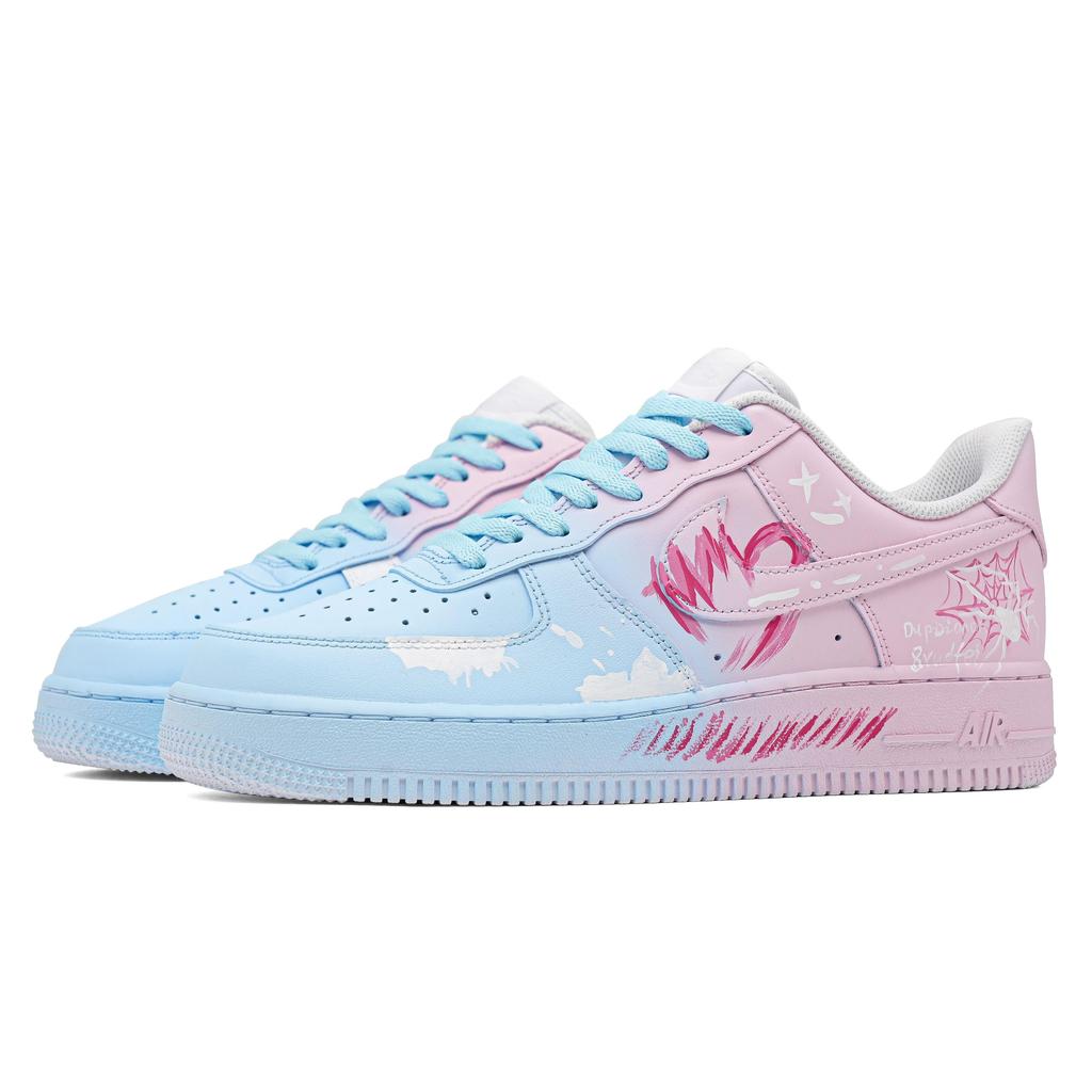 Nike Air Force 1 Magic Trail Lightweight Low top Skateboard Shoes Unisex Blue Pink CW2288-111(Team241-)
